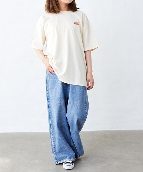 Fluffy BROTHERS(フラッフィーブラザーズ)の「ピザT刺繍シャツ(大人サイズ)(Tシャツ/カットソー・メンズ・アイボリー・L/M/XL)」の8枚目の写真