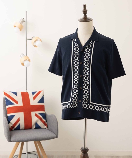 Ben Sherman（ベンシャーマン）の「フローラルボーダーリゾートシャツ（シャツ/ブラウス・メンズ・ダークネイビー/ネイビー・LARGE/MEDIUM/SMALL）」の3枚目の写真