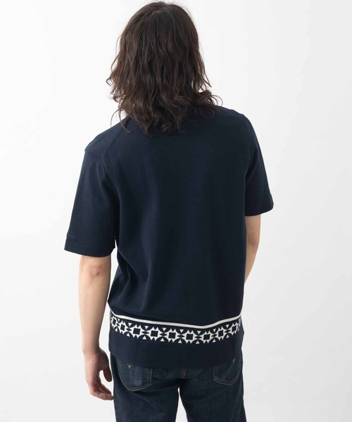 Ben Sherman（ベンシャーマン）の「フローラルボーダーリゾートシャツ（シャツ/ブラウス・メンズ・ダークネイビー/ネイビー・LARGE/MEDIUM/SMALL）」の5枚目の写真