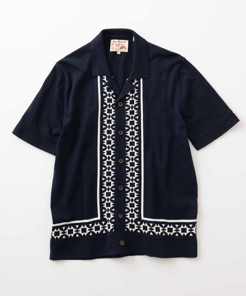 Ben Sherman（ベンシャーマン）の「フローラルボーダーリゾートシャツ（シャツ/ブラウス・メンズ・ダークネイビー/ネイビー・LARGE/MEDIUM/SMALL）」の6枚目の写真