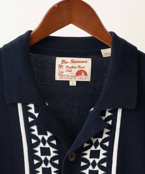 Ben Sherman（ベンシャーマン）の「フローラルボーダーリゾートシャツ（シャツ/ブラウス・メンズ・ダークネイビー/ネイビー・LARGE/MEDIUM/SMALL）」の7枚目の写真