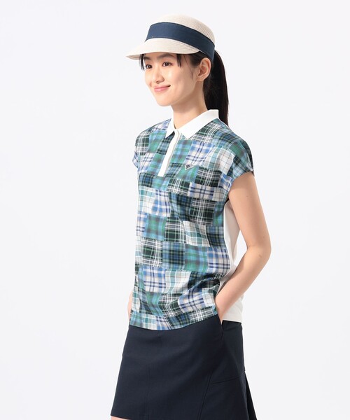 BEAMS GOLF(ビームスゴルフ)の「〈WOMEN〉ORANGE LABEL / マドラスチェック シャツ(ポロシャツ・レディース・レッド/グリーン・MEDIUM/LARGE/SMALL)」の6枚目の写真