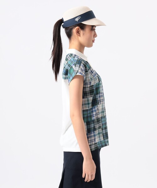 BEAMS GOLF(ビームスゴルフ)の「〈WOMEN〉ORANGE LABEL / マドラスチェック シャツ(ポロシャツ・レディース・レッド/グリーン・MEDIUM/LARGE/SMALL)」の8枚目の写真