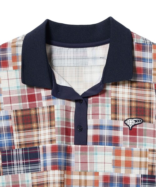 BEAMS GOLF(ビームスゴルフ)の「〈WOMEN〉ORANGE LABEL / マドラスチェック シャツ(ポロシャツ・レディース・レッド/グリーン・MEDIUM/LARGE/SMALL)」の12枚目の写真