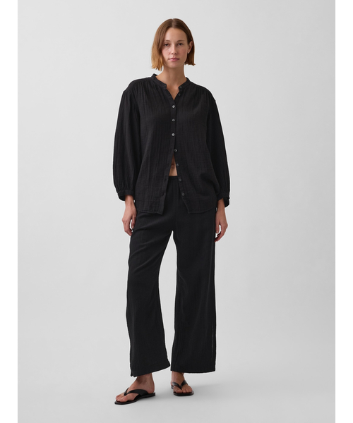 GAP(ギャップ)の「コットンガーゼ オーバーサイズ ノーカラーシャツ(シャツ/ブラウス・レディース・ホワイト/ブラウン/ブラック/レッド/グリーン/イエロー・L/M/S/XS/XXS)」の21枚目の写真
