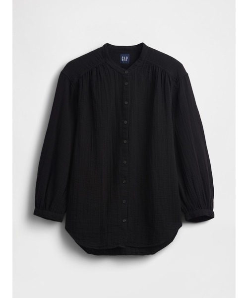GAP(ギャップ)の「コットンガーゼ オーバーサイズ ノーカラーシャツ(シャツ/ブラウス・レディース・ホワイト/ブラウン/ブラック/レッド/グリーン/イエロー・L/M/S/XS/XXS)」の11枚目の写真