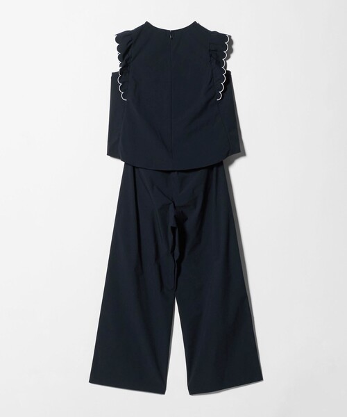 UNITED ARROWS(ユナイテッドアローズ)の「スカラップ フリル オールインワン パンツ ‐はっ水 UVカット 防しわ ウォッシャブル‐(つなぎ/オールインワン・レディース・ネイビー/ブラック・36/38)」の16枚目の写真