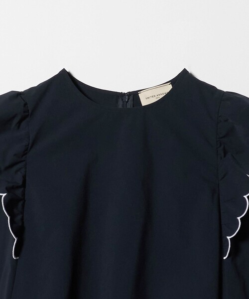 UNITED ARROWS(ユナイテッドアローズ)の「スカラップ フリル オールインワン パンツ ‐はっ水 UVカット 防しわ ウォッシャブル‐(つなぎ/オールインワン・レディース・ネイビー/ブラック・36/38)」の15枚目の写真