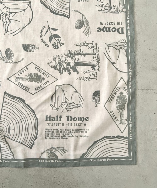THE NORTH FACE(ザノースフェイス)の「THE NORTH FACE(ザ・ノースフェイス)/コットン プリント バンダナ スカーフ/BANDANA_PINE CONE(ストール/ショール・レディース・サンドベージュ/ピンク・FREE)」の5枚目の写真