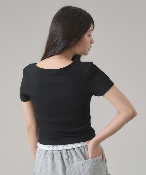 apres jour mignon(アプレジュールミニョン)の「レイヤードヘンリートップス(Tシャツ/カットソー・レディース・ネイビー/ブラック/ブルー/グレー・LARGE/フリー)」の12枚目の写真