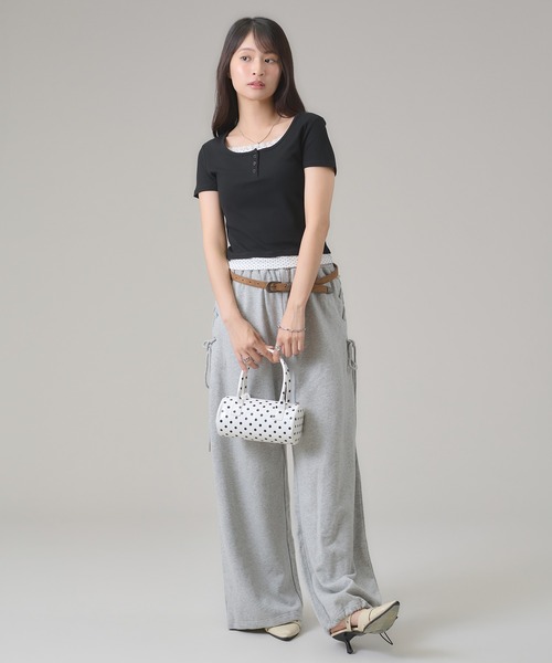 apres jour mignon(アプレジュールミニョン)の「レイヤードヘンリートップス(Tシャツ/カットソー・レディース・ネイビー/ブラック/ブルー/グレー・LARGE/フリー)」の14枚目の写真