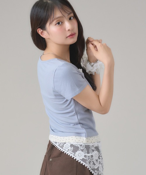 apres jour mignon(アプレジュールミニョン)の「レイヤードヘンリートップス(Tシャツ/カットソー・レディース・ネイビー/ブラック/ブルー/グレー・LARGE/フリー)」の22枚目の写真