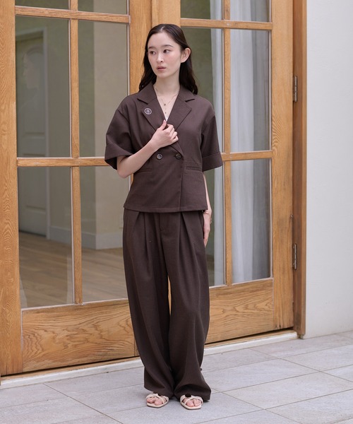 apres jour clair（アプレジュールクレア）の「【apres jour clair】【SETUP可能】リネンライク裾デザインパンツ（その他パンツ・レディース・ブラック/ナチュラル/ブラウン系その他・LARGE/MEDIUM/SMALL）」の14枚目の写真