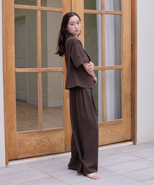 apres jour clair（アプレジュールクレア）の「【apres jour clair】【SETUP可能】リネンライク裾デザインパンツ（その他パンツ・レディース・ブラック/ナチュラル/ブラウン系その他・LARGE/MEDIUM/SMALL）」の15枚目の写真