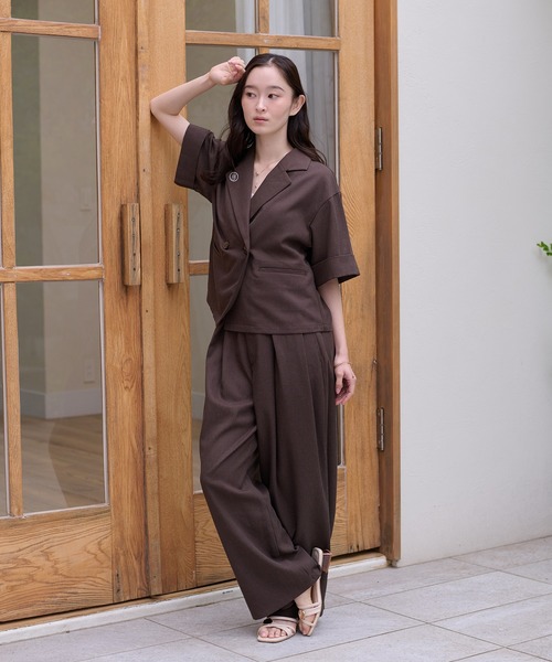apres jour clair（アプレジュールクレア）の「【apres jour clair】【SETUP可能】リネンライク裾デザインパンツ（その他パンツ・レディース・ブラック/ナチュラル/ブラウン系その他・LARGE/MEDIUM/SMALL）」の19枚目の写真