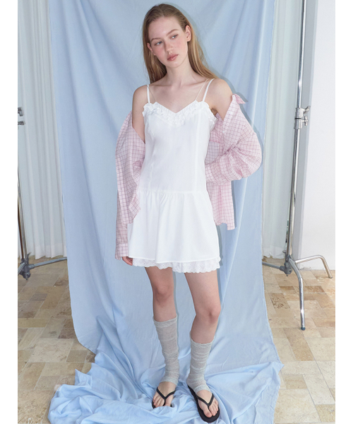 ETMON(エトモン)の「Double Slip Punching Dress, White(ワンピース・レディース・その他・SMALL/MEDIUM)」の4枚目の写真