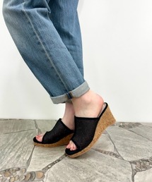 【厚底】コルクウェッジソール チュールサンダル 5034-WK