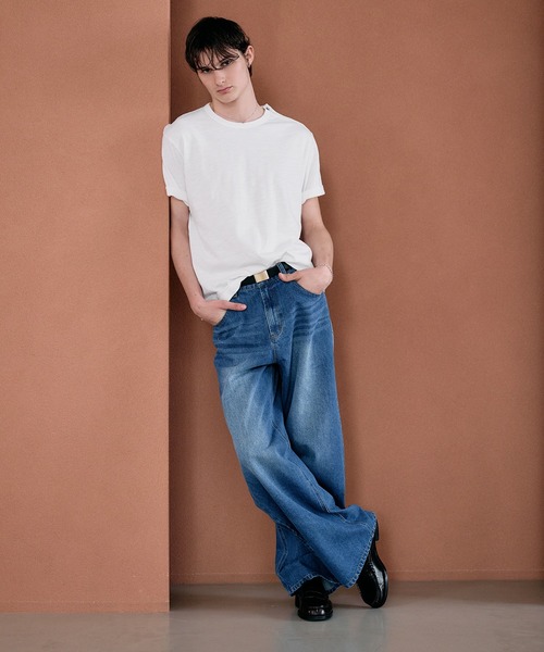 Adoon plain（アドーンプレーン）の「Loose Fit Straight Denim / ルーズフィットストレートデニム（デニムパンツ・メンズ・ライトインディゴブルー/インディゴブルー・SMALL/LARGE/MEDIUM）」の22枚目の写真