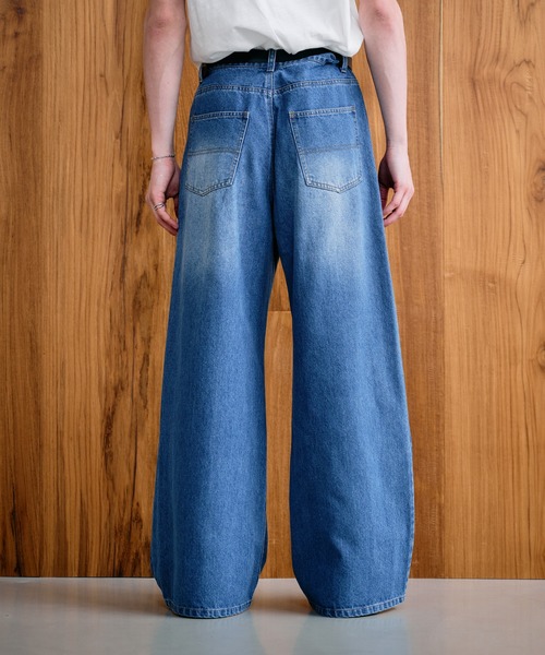 Adoon plain（アドーンプレーン）の「Loose Fit Straight Denim / ルーズフィットストレートデニム（デニムパンツ・メンズ・ライトインディゴブルー/インディゴブルー・SMALL/LARGE/MEDIUM）」の15枚目の写真