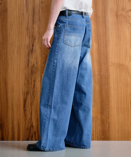 Adoon plain（アドーンプレーン）の「Loose Fit Straight Denim / ルーズフィットストレートデニム（デニムパンツ・メンズ・ライトインディゴブルー/インディゴブルー・SMALL/LARGE/MEDIUM）」の16枚目の写真