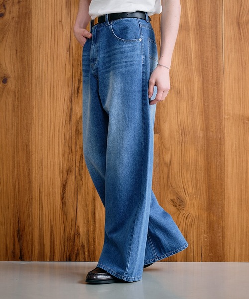 Adoon plain（アドーンプレーン）の「Loose Fit Straight Denim / ルーズフィットストレートデニム（デニムパンツ・メンズ・ライトインディゴブルー/インディゴブルー・SMALL/LARGE/MEDIUM）」の17枚目の写真