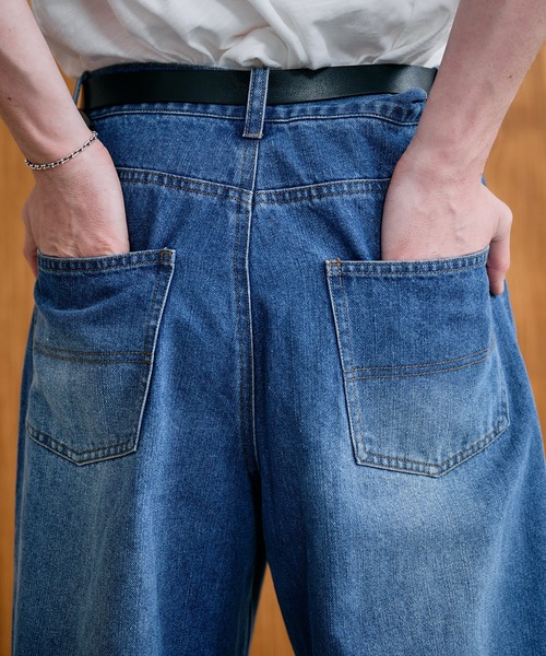 Adoon plain（アドーンプレーン）の「Loose Fit Straight Denim / ルーズフィットストレートデニム（デニムパンツ・メンズ・ライトインディゴブルー/インディゴブルー・SMALL/LARGE/MEDIUM）」の21枚目の写真