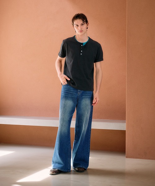 Adoon plain（アドーンプレーン）の「Loose Fit Straight Denim / ルーズフィットストレートデニム（デニムパンツ・メンズ・ライトインディゴブルー/インディゴブルー・SMALL/LARGE/MEDIUM）」の4枚目の写真