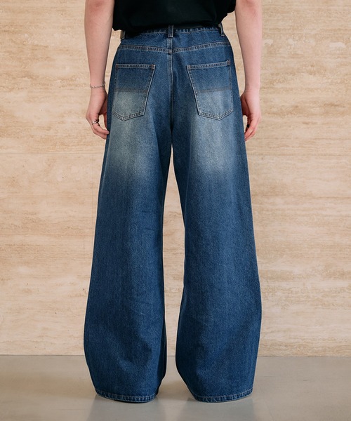 Adoon plain（アドーンプレーン）の「Loose Fit Straight Denim / ルーズフィットストレートデニム（デニムパンツ・メンズ・ライトインディゴブルー/インディゴブルー・SMALL/LARGE/MEDIUM）」の7枚目の写真