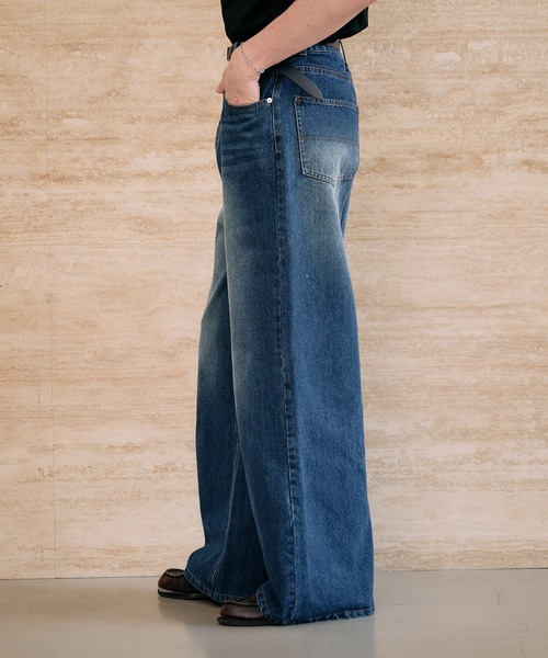 Adoon plain（アドーンプレーン）の「Loose Fit Straight Denim / ルーズフィットストレートデニム（デニムパンツ・メンズ・ライトインディゴブルー/インディゴブルー・SMALL/LARGE/MEDIUM）」の8枚目の写真