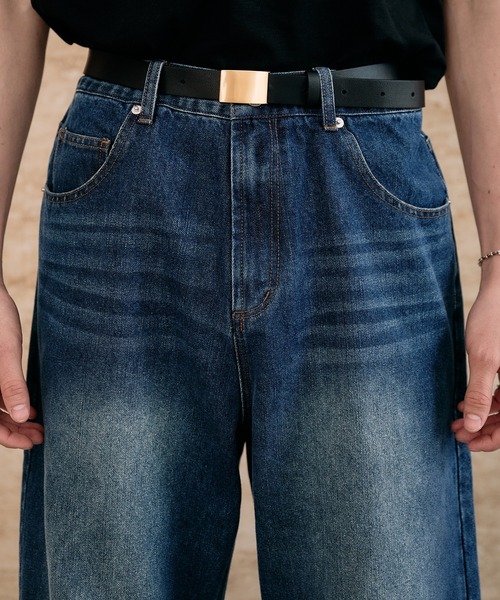 Adoon plain（アドーンプレーン）の「Loose Fit Straight Denim / ルーズフィットストレートデニム（デニムパンツ・メンズ・ライトインディゴブルー/インディゴブルー・SMALL/LARGE/MEDIUM）」の12枚目の写真