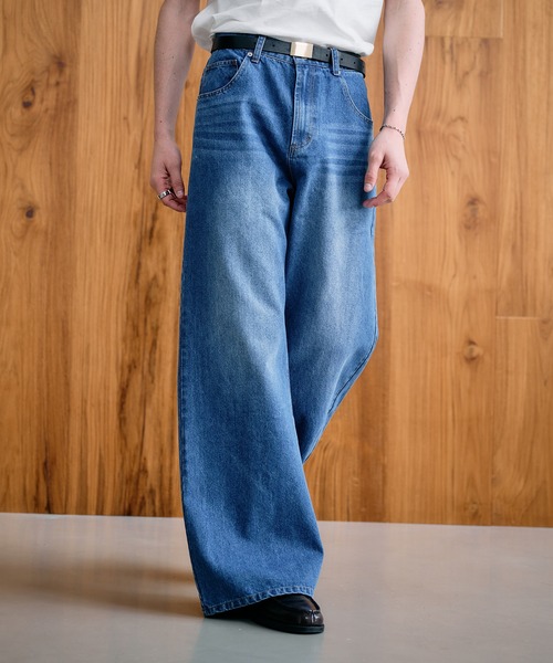 Adoon plain（アドーンプレーン）の「Loose Fit Straight Denim / ルーズフィットストレートデニム（デニムパンツ・メンズ・ライトインディゴブルー/インディゴブルー・SMALL/LARGE/MEDIUM）」の13枚目の写真