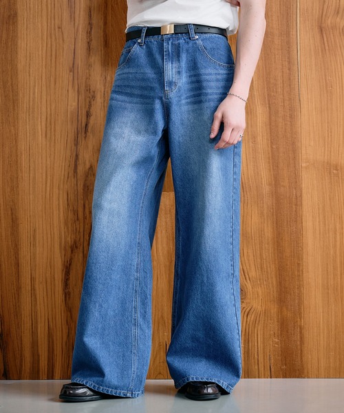 Adoon plain（アドーンプレーン）の「Loose Fit Straight Denim / ルーズフィットストレートデニム（デニムパンツ・メンズ・ライトインディゴブルー/インディゴブルー・SMALL/LARGE/MEDIUM）」の5枚目の写真
