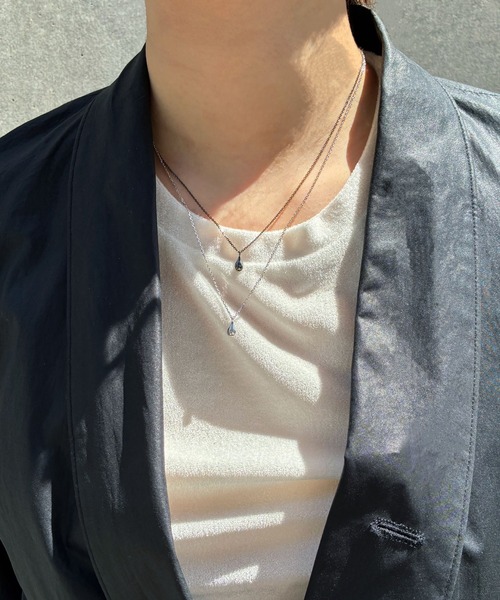 and cloud(アンドクラウド)の「Drop Necklace size M(ネックレス・メンズ・シルバー/ブラック・FREE)」の4枚目の写真