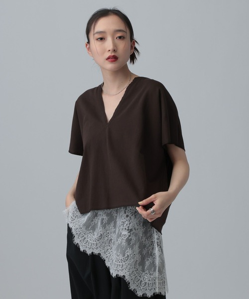 LEPSIM(レプシィム)の「深スリットミニ裏毛プルオーバーSS 724631(Tシャツ/カットソー・レディース・パープル/ブラウン/ライトグレー/オフホワイト・FREE)」の3枚目の写真