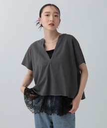 LEPSIM | 深スリットミニ裏毛プルオーバーSS 724631(Tシャツ/カットソー)
