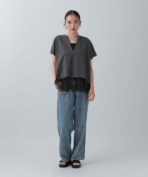 LEPSIM(レプシィム)の「深スリットミニ裏毛プルオーバーSS 724631(Tシャツ/カットソー・レディース・パープル/ブラウン/ライトグレー/オフホワイト・FREE)」の9枚目の写真