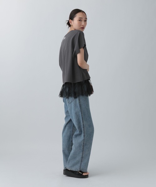 LEPSIM(レプシィム)の「深スリットミニ裏毛プルオーバーSS 724631(Tシャツ/カットソー・レディース・パープル/ブラウン/ライトグレー/オフホワイト・FREE)」の8枚目の写真