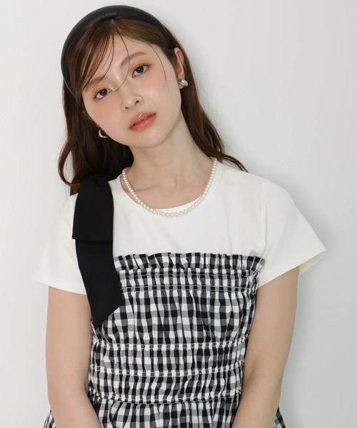 Apuweiser-riche(アプワイザーリッシェ)の「シャーリングキャミドッキングカットソー(Tシャツ/カットソー・レディース・チェック・2)」の2枚目の写真