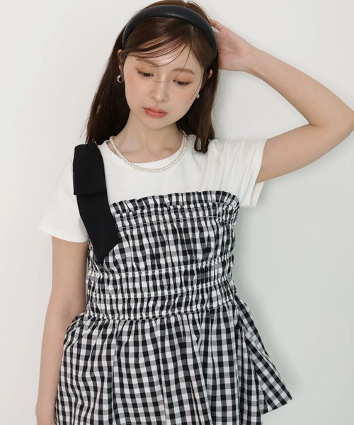 Apuweiser-riche(アプワイザーリッシェ)の「シャーリングキャミドッキングカットソー(Tシャツ/カットソー・レディース・チェック・2)」の5枚目の写真
