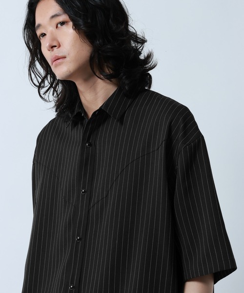 RAGEBLUE(レイジブルー)の「Pin Stripe Western Shirts/ピンストライプ/ウエスタンシャツ(シャツ/ブラウス・メンズ・グレー/ホワイト/ブラック・MEDIUM/LARGE)」の1枚目の写真