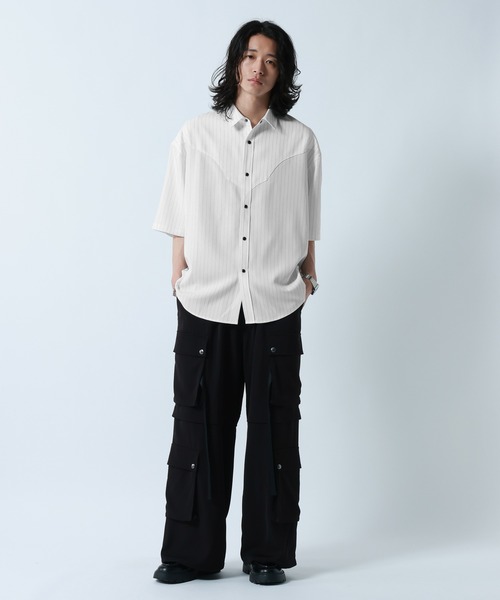 RAGEBLUE(レイジブルー)の「Pin Stripe Western Shirts/ピンストライプ/ウエスタンシャツ(シャツ/ブラウス・メンズ・グレー/ホワイト/ブラック・MEDIUM/LARGE)」の4枚目の写真