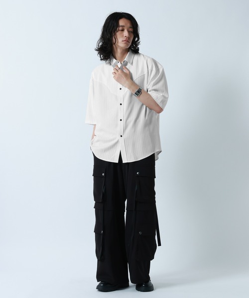 RAGEBLUE(レイジブルー)の「Pin Stripe Western Shirts/ピンストライプ/ウエスタンシャツ(シャツ/ブラウス・メンズ・グレー/ホワイト/ブラック・MEDIUM/LARGE)」の5枚目の写真