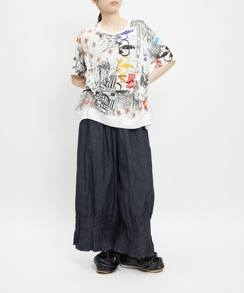 gomme(ゴム)の「ロンドンシャーリングT(Tシャツ/カットソー・レディース・ブラック/ホワイト・MEDIUM)」の11枚目の写真
