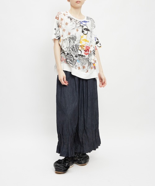 gomme(ゴム)の「ロンドンシャーリングT(Tシャツ/カットソー・レディース・ブラック/ホワイト・MEDIUM)」の12枚目の写真