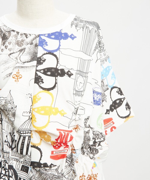 gomme(ゴム)の「ロンドンシャーリングT(Tシャツ/カットソー・レディース・ブラック/ホワイト・MEDIUM)」の4枚目の写真