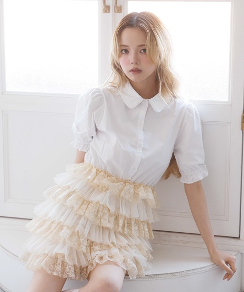 FickleBebe(フィクルベベ)の「チュールティアードワンピース(ワンピース・レディース・イエロー/ブルーグレー/ブラック・0/1)」の4枚目の写真