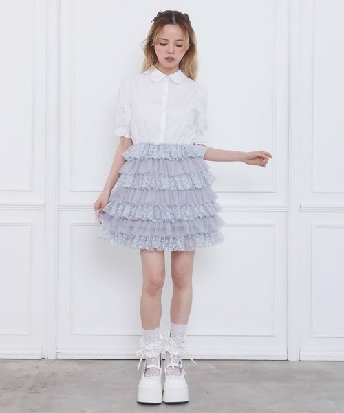 FickleBebe(フィクルベベ)の「チュールティアードワンピース(ワンピース・レディース・イエロー/ブルーグレー/ブラック・0/1)」の10枚目の写真