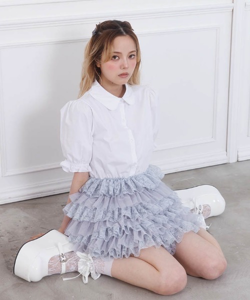 FickleBebe(フィクルベベ)の「チュールティアードワンピース(ワンピース・レディース・イエロー/ブルーグレー/ブラック・0/1)」の11枚目の写真