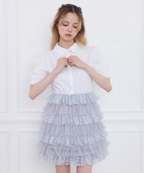 FickleBebe(フィクルベベ)の「チュールティアードワンピース(ワンピース・レディース・イエロー/ブルーグレー/ブラック・0/1)」の20枚目の写真