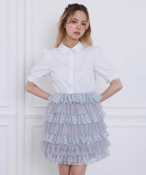 FickleBebe(フィクルベベ)の「チュールティアードワンピース(ワンピース・レディース・イエロー/ブルーグレー/ブラック・0/1)」の22枚目の写真